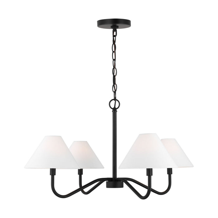Myhouse Lighting Visual Comfort Studio - DJC1194MBK - Four Light Chandelier - Eldon - Midnight Black