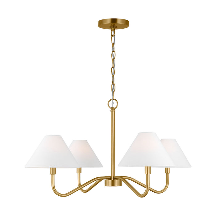 Myhouse Lighting Visual Comfort Studio - DJC1194SB - Four Light Chandelier - Eldon - Satin Brass