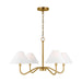 Myhouse Lighting Visual Comfort Studio - DJC1194SB - Four Light Chandelier - Eldon - Satin Brass
