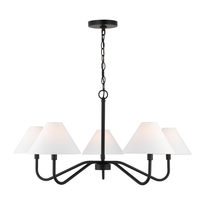 Myhouse Lighting Visual Comfort Studio - DJC1205MBK - Five Light Chandelier - Eldon - Midnight Black