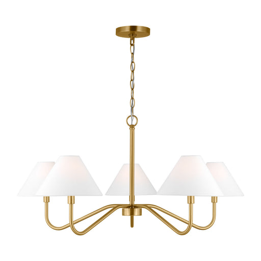 Myhouse Lighting Visual Comfort Studio - DJC1205SB - Five Light Chandelier - Eldon - Satin Brass