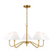 Myhouse Lighting Visual Comfort Studio - DJC1205SB - Five Light Chandelier - Eldon - Satin Brass
