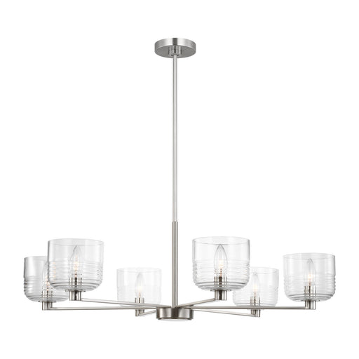 Myhouse Lighting Visual Comfort Studio - DJC1216BS - Six Light Chandelier - Lochdale - Brushed Nickel