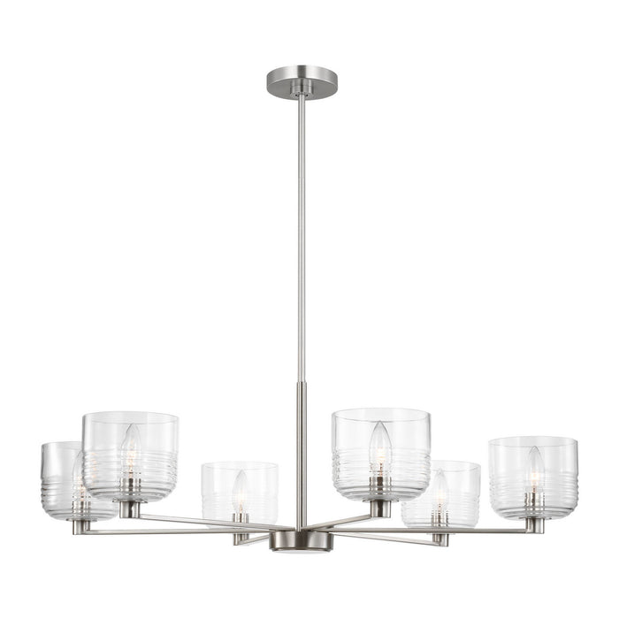 Myhouse Lighting Visual Comfort Studio - DJC1216BS - Six Light Chandelier - Lochdale - Brushed Nickel