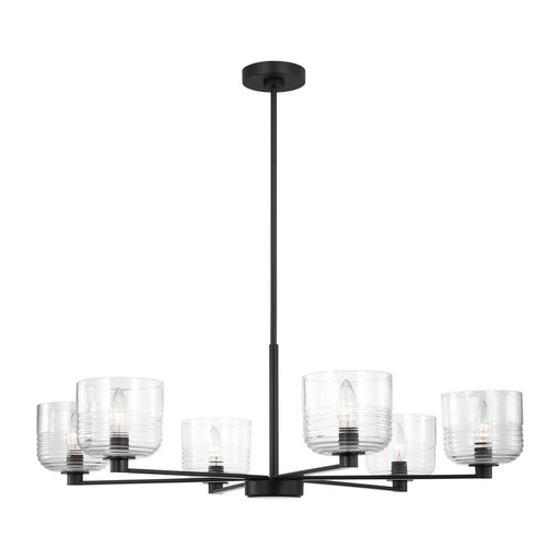 Myhouse Lighting Visual Comfort Studio - DJC1216MBK - Six Light Chandelier - Lochdale - Midnight Black