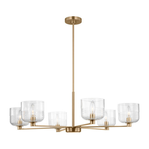 Myhouse Lighting Visual Comfort Studio - DJC1216SB - Six Light Chandelier - Lochdale - Satin Brass