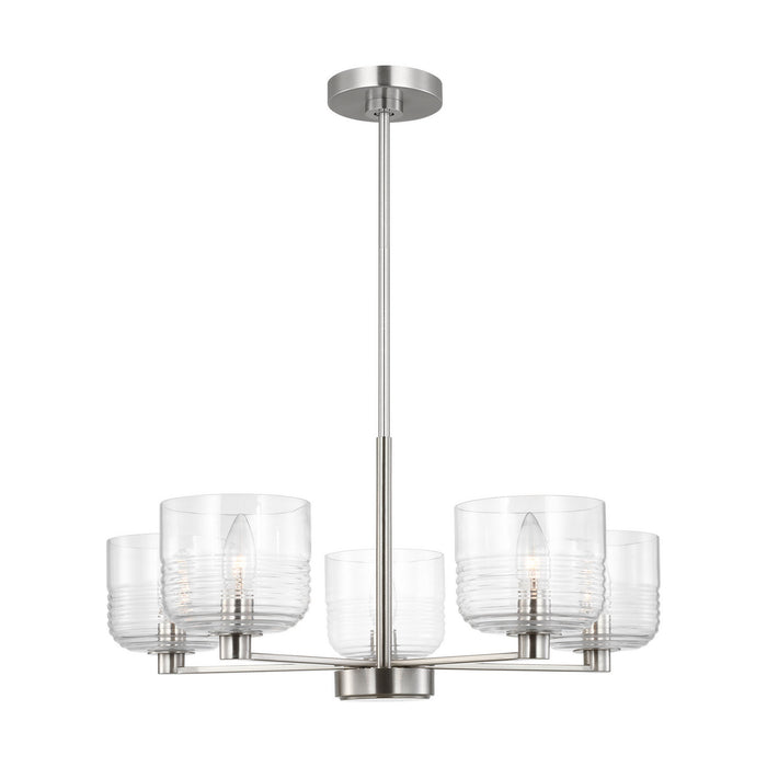 Myhouse Lighting Visual Comfort Studio - DJC1225BS - Five Light Chandelier - Lochdale - Brushed Nickel