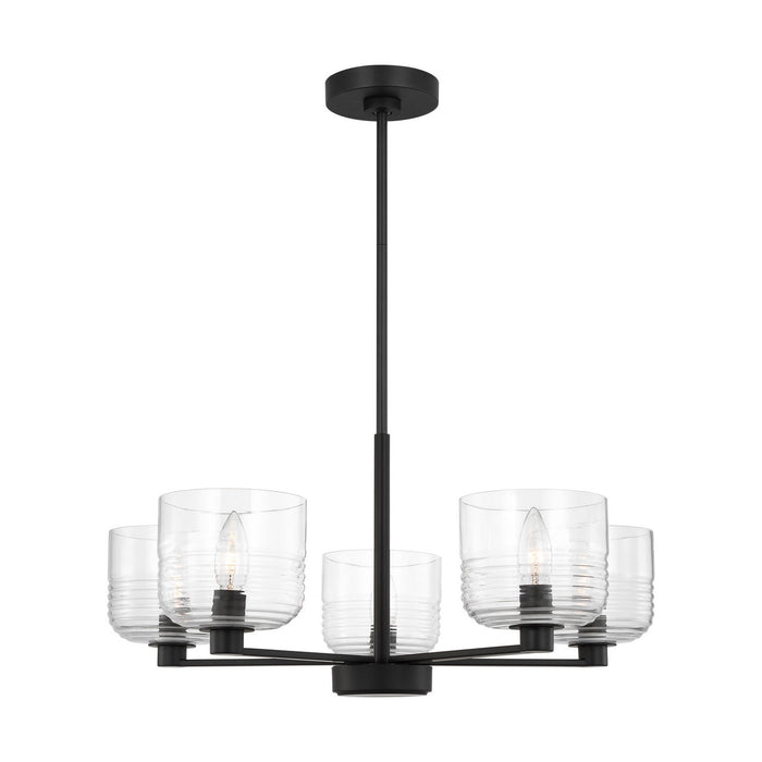 Myhouse Lighting Visual Comfort Studio - DJC1225MBK - Five Light Chandelier - Lochdale - Midnight Black