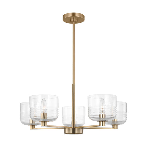 Myhouse Lighting Visual Comfort Studio - DJC1225SB - Five Light Chandelier - Lochdale - Satin Brass