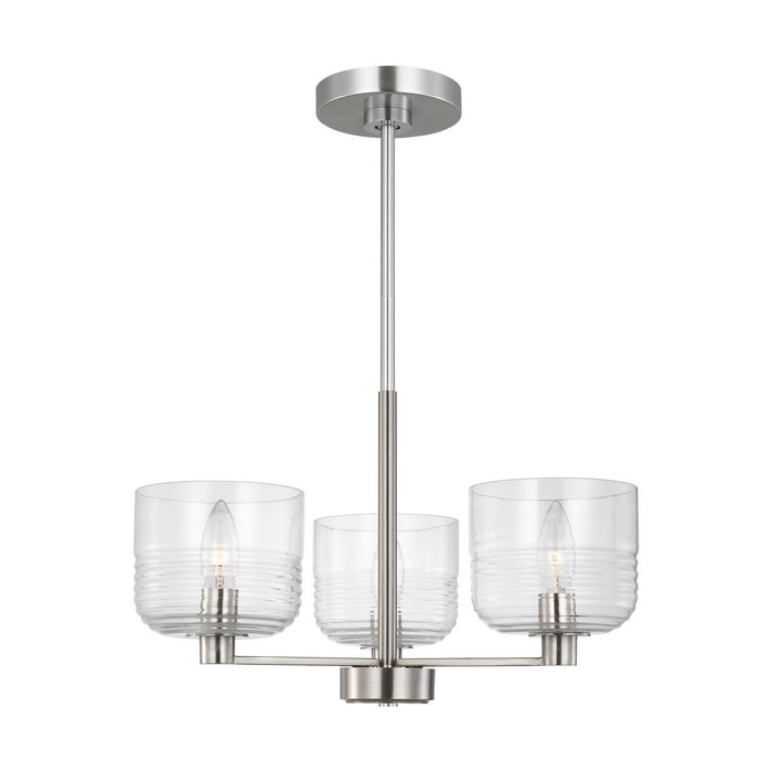 Myhouse Lighting Visual Comfort Studio - DJC1233BS - Three Light Chandelier - Lochdale - Brushed Nickel