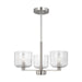 Myhouse Lighting Visual Comfort Studio - DJC1233BS - Three Light Chandelier - Lochdale - Brushed Nickel
