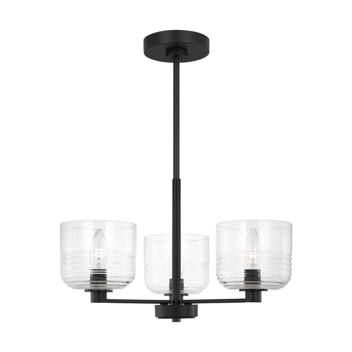 Myhouse Lighting Visual Comfort Studio - DJC1233MBK - Three Light Chandelier - Lochdale - Midnight Black