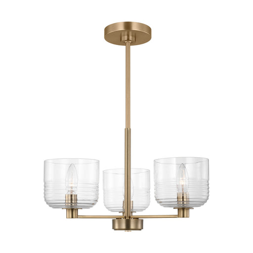 Myhouse Lighting Visual Comfort Studio - DJC1233SB - Three Light Chandelier - Lochdale - Satin Brass