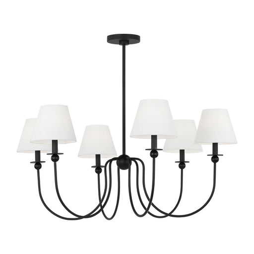 Myhouse Lighting Visual Comfort Studio - DJC1246MBK - Six Light Chandelier - Elsay - Midnight Black