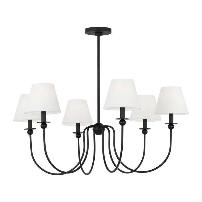 Myhouse Lighting Visual Comfort Studio - DJC1246MBK - Six Light Chandelier - Elsay - Midnight Black