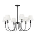 Myhouse Lighting Visual Comfort Studio - DJC1246MBK - Six Light Chandelier - Elsay - Midnight Black