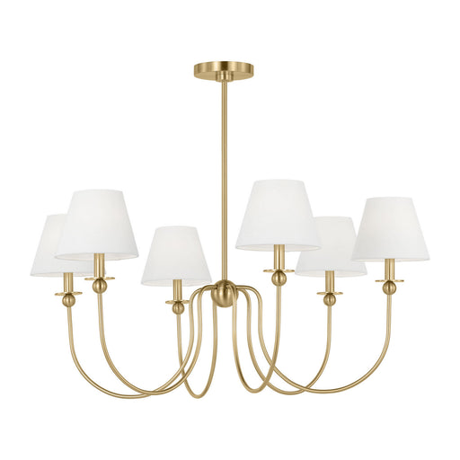 Myhouse Lighting Visual Comfort Studio - DJC1246SB - Six Light Chandelier - Elsay - Satin Brass