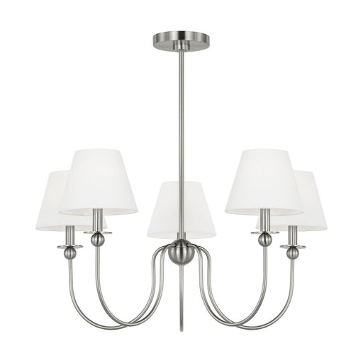 Myhouse Lighting Visual Comfort Studio - DJC1255BS - Five Light Chandelier - Elsay - Brushed Nickel