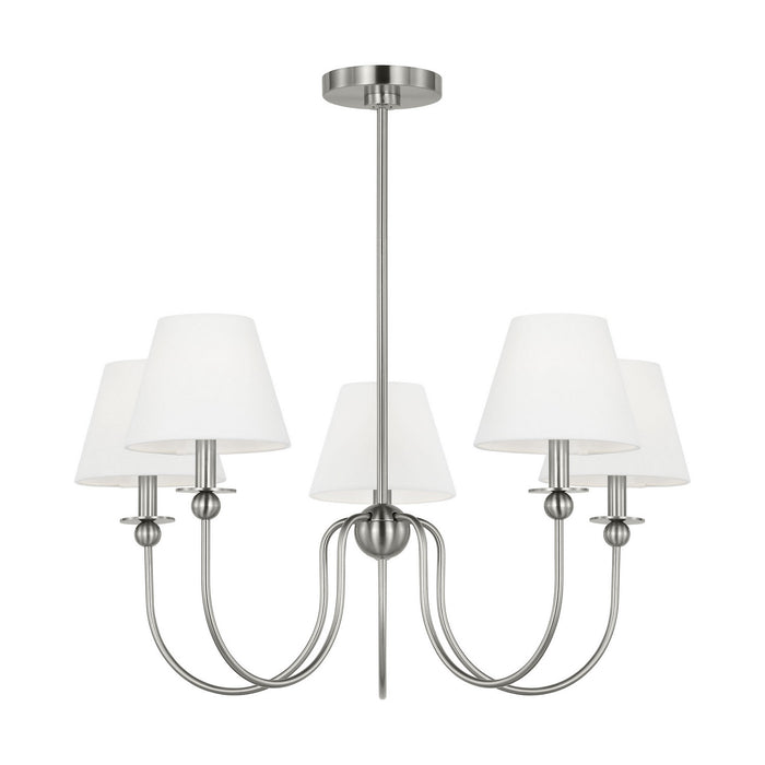 Myhouse Lighting Visual Comfort Studio - DJC1255BS - Five Light Chandelier - Elsay - Brushed Nickel