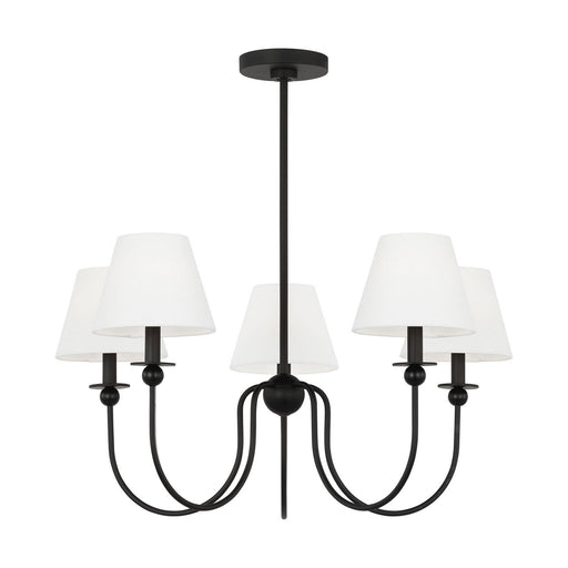 Myhouse Lighting Visual Comfort Studio - DJC1255MBK - Five Light Chandelier - Elsay - Midnight Black