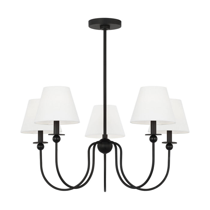 Myhouse Lighting Visual Comfort Studio - DJC1255MBK - Five Light Chandelier - Elsay - Midnight Black