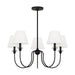 Myhouse Lighting Visual Comfort Studio - DJC1255MBK - Five Light Chandelier - Elsay - Midnight Black