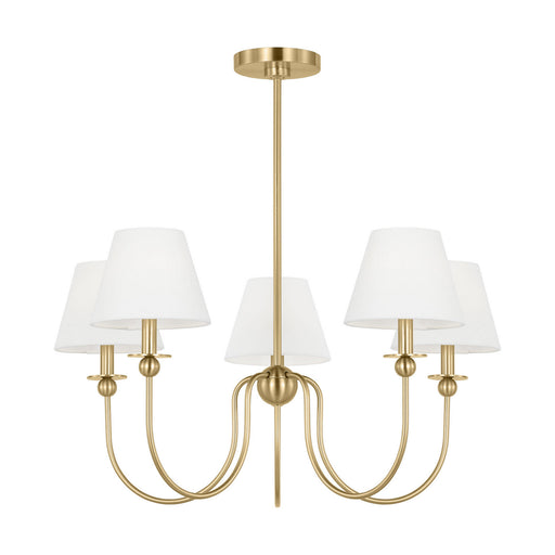 Myhouse Lighting Visual Comfort Studio - DJC1255SB - Five Light Chandelier - Elsay - Satin Brass