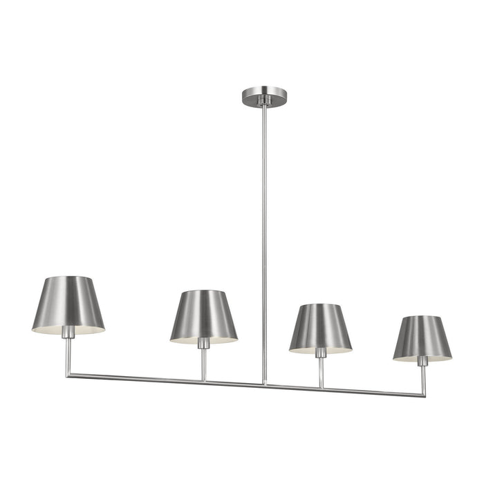 Myhouse Lighting Visual Comfort Studio - DJC1274BS - Four Light Linear Chandelier - Ender - Brushed Nickel