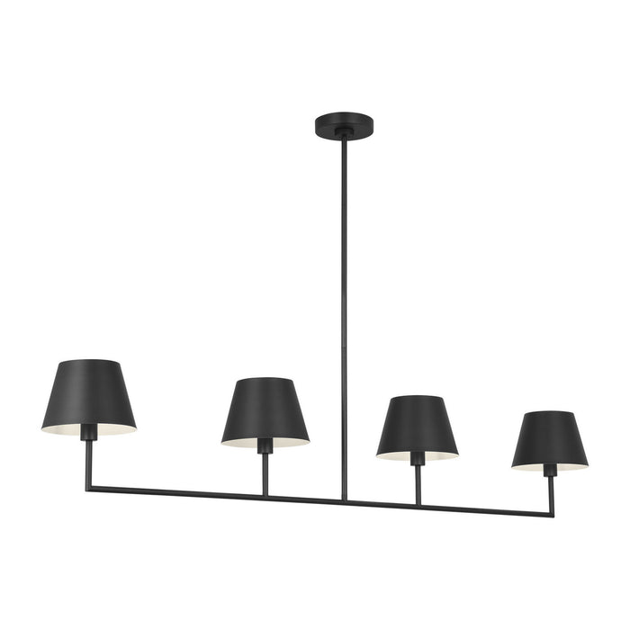 Myhouse Lighting Visual Comfort Studio - DJC1274MBK - Four Light Linear Chandelier - Ender - Midnight Black