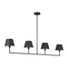 Myhouse Lighting Visual Comfort Studio - DJC1274MBK - Four Light Linear Chandelier - Ender - Midnight Black