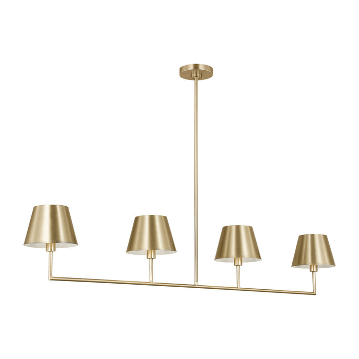 Myhouse Lighting Visual Comfort Studio - DJC1274SB - Four Light Linear Chandelier - Ender - Satin Brass