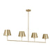 Myhouse Lighting Visual Comfort Studio - DJC1274SB - Four Light Linear Chandelier - Ender - Satin Brass