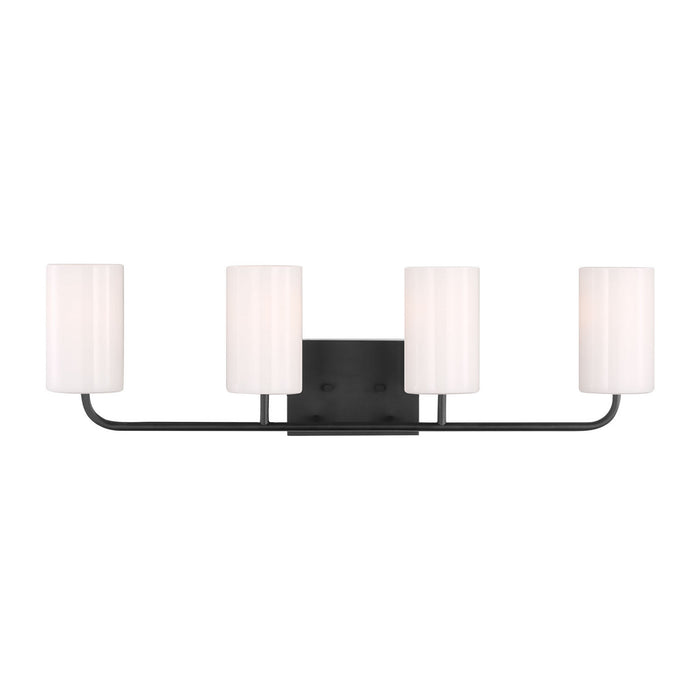 Myhouse Lighting Generation Lighting - GLV1004EN3/MBK - Four Light Vanity - Rhett - Midnight Black
