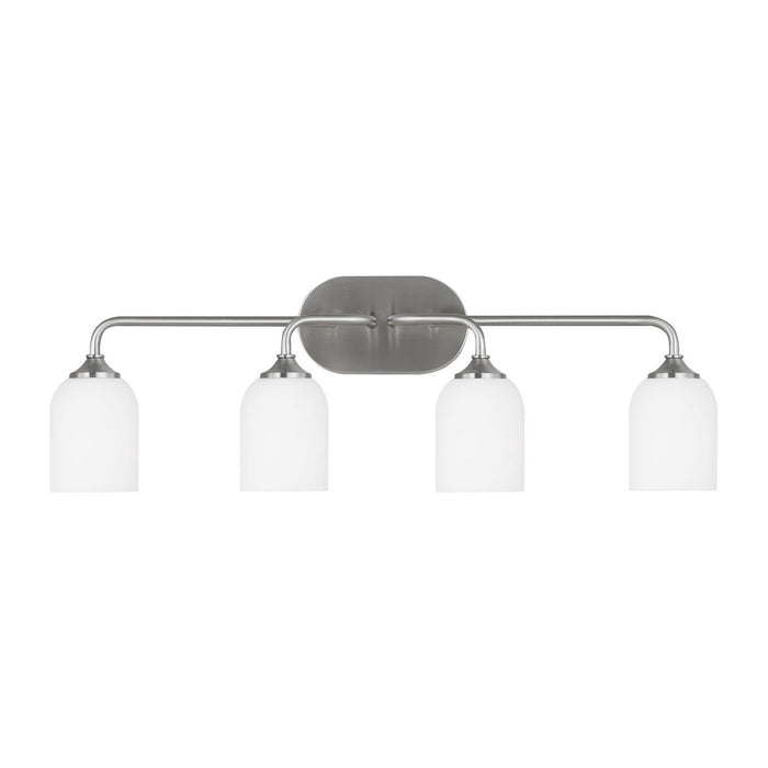 Myhouse Lighting Generation Lighting - GLV1024EN3/BS - Four Light Vanity - Emile - Brushed Steel