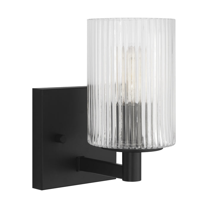 Myhouse Lighting Generation Lighting - GLV1041MBK - One Light Wall / Bath Sconce - Lando - Midnight Black