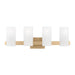 Myhouse Lighting Visual Comfort Studio - DJV1104SB - Four Light Vanity - Rhode - Satin Brass