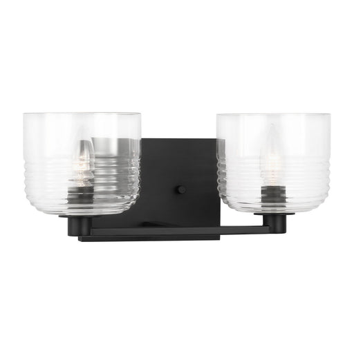 Myhouse Lighting Visual Comfort Studio - DJV1112MBK - Two Light Vanity - Lochdale - Midnight Black