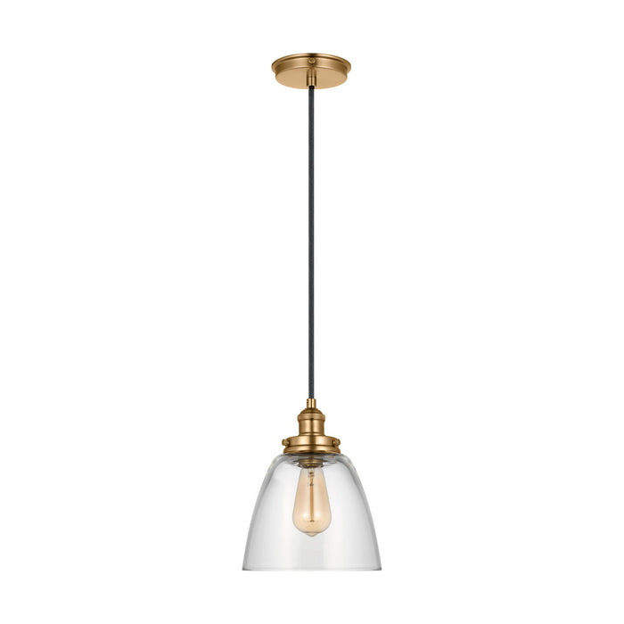 Myhouse Lighting Visual Comfort Studio - P1349SB - One Light Pendant - Baskin - Satin Brass