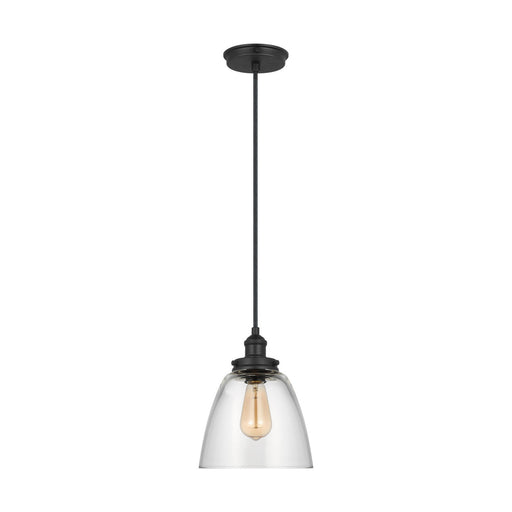 Myhouse Lighting Visual Comfort Studio - P1349MBK - One Light Pendant - Baskin - Midnight Black