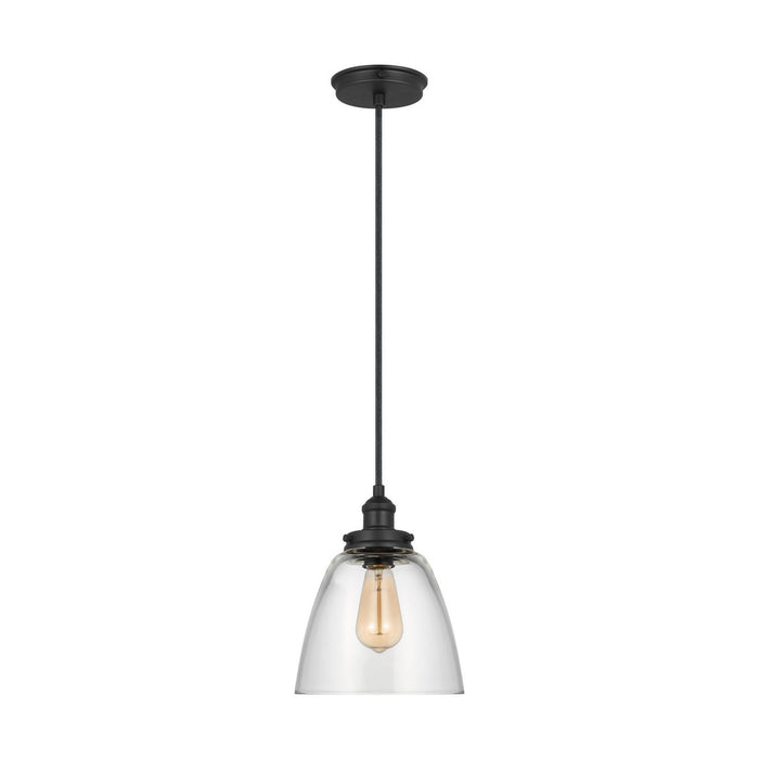 Myhouse Lighting Visual Comfort Studio - P1349MBK - One Light Pendant - Baskin - Midnight Black