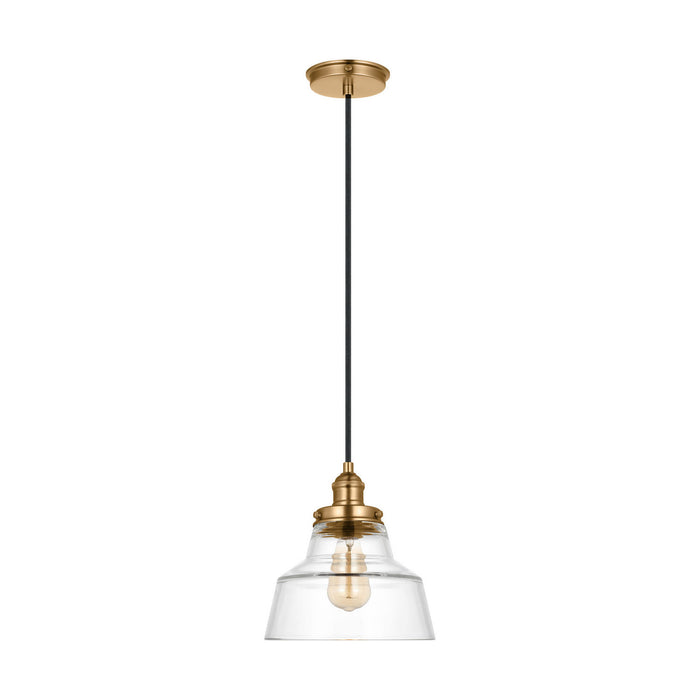 Myhouse Lighting Visual Comfort Studio - P1348SB - One Light Pendant - Baskin - Satin Brass