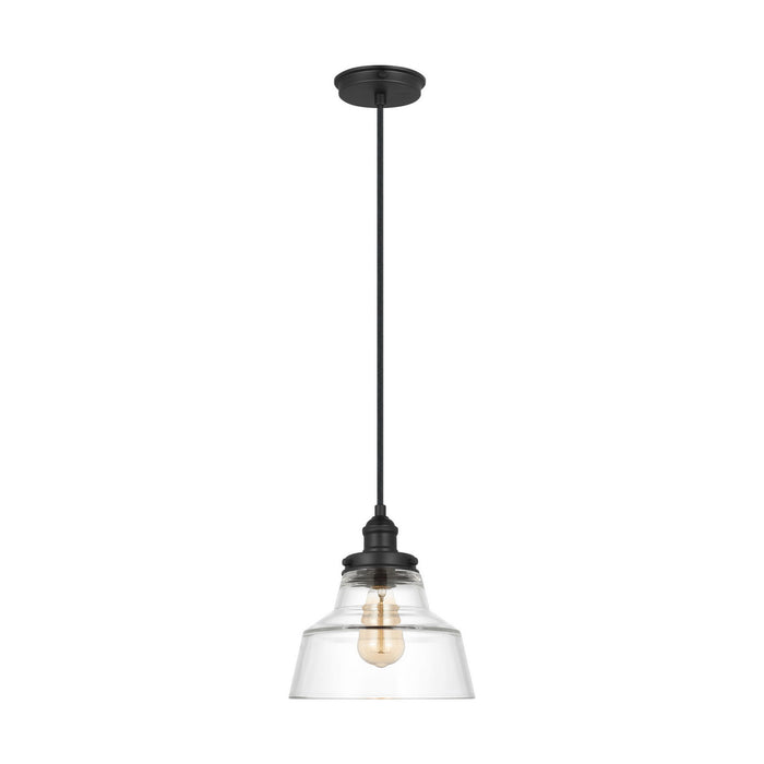Myhouse Lighting Visual Comfort Studio - P1348MBK - One Light Pendant - Baskin - Midnight Black