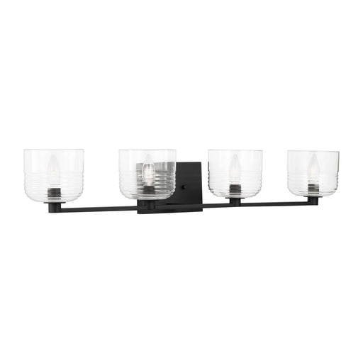 Myhouse Lighting Visual Comfort Studio - DJV1114MBK - Four Light Vanity - Lochdale - Midnight Black