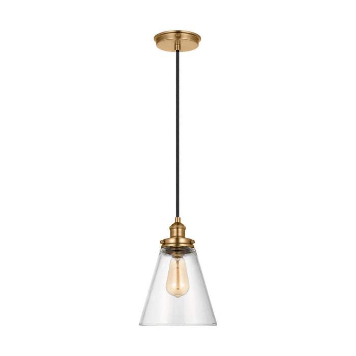 Myhouse Lighting Visual Comfort Studio - P1347SB - One Light Pendant - Baskin - Satin Brass