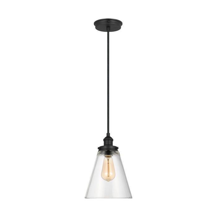 Myhouse Lighting Visual Comfort Studio - P1347MBK - One Light Pendant - Baskin - Midnight Black