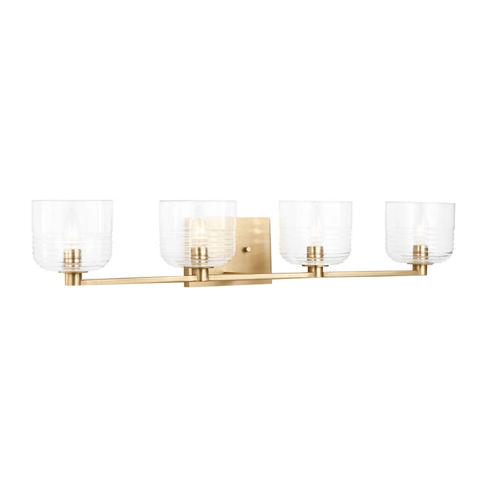 Myhouse Lighting Visual Comfort Studio - DJV1114SB - Four Light Vanity - Lochdale - Satin Brass