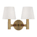 Myhouse Lighting Visual Comfort Studio - LW1152TWB - Two Light Wall Sconce - Grayson - Time Worn Brass
