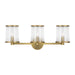 Myhouse Lighting Visual Comfort Studio - LV1083TWB - Three Light Vanity - Reynolds - Time Worn Brass