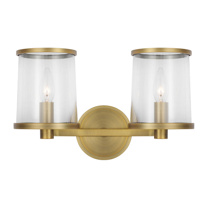 Myhouse Lighting Visual Comfort Studio - LV1082TWB - Two Light Vanity - Reynolds - Time Worn Brass