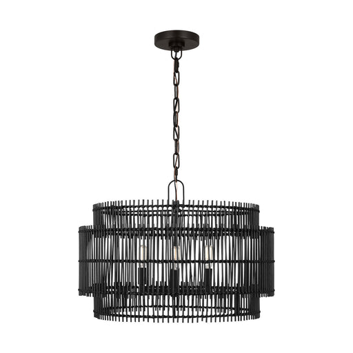 Myhouse Lighting Visual Comfort Studio - EP1394AI - Four Light Pendant - Elio - Aged Iron